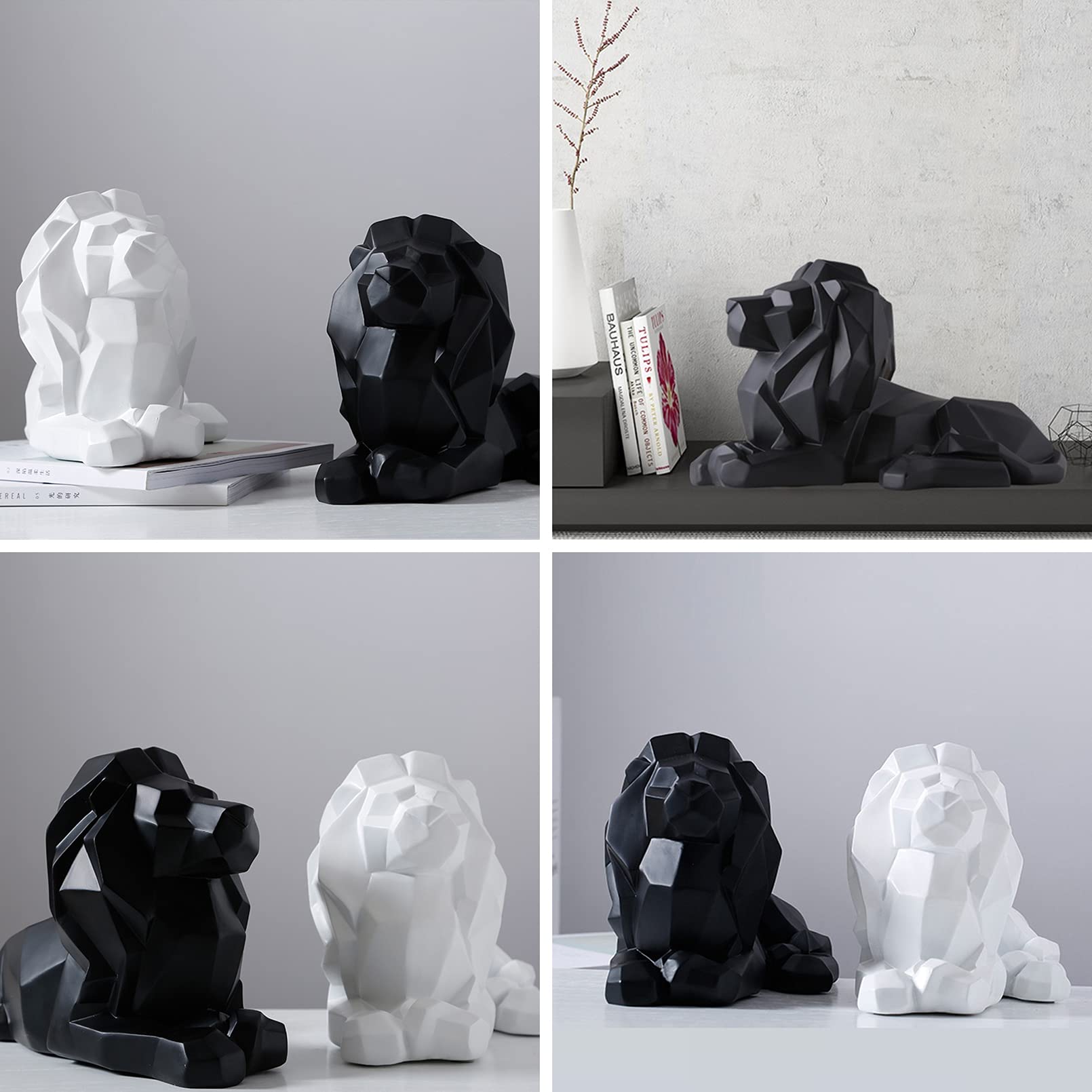 Vinbcorw Figurine Lion DéCorative Design Statue Lion Sculpture De DéCoration GéOméTrique RéSine De RéSine RepréSentant Un Lion Statue pour Le Salon Vinbcorw Figurine Lion DéCorative Design Statue Lion Sculpture De DéCoration GéOméTrique RéSine De RéSine RepréSentant Un Lion Statue pour Le Salon