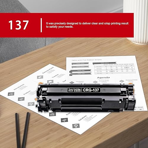 Miniatura 4 de 137 CRG137 Cartucho de tóner de alto rendimiento (paquete de 1, negro) - Compatible con PINOS 137 9435B001 Reemplazo de tóner para impresora Canon