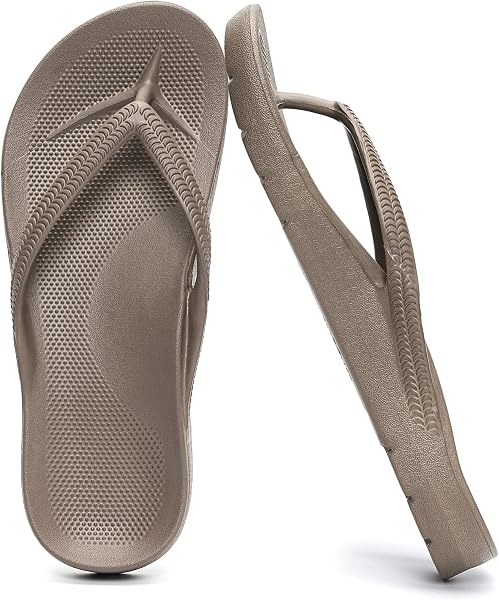 Flip Flops Damen Herren Zehentrenner Sandalen mit Mittelfußstütze Komfortable Badeschuhe Rutschfest Badeschlappen Wasserfest Dusche Flip Flops - 1