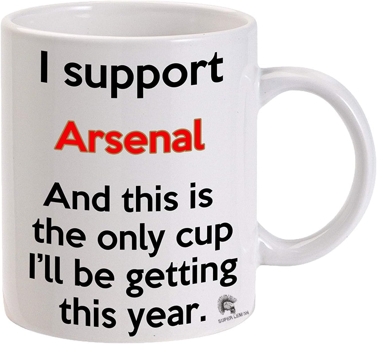 Super Lemon Arsenal Premier League Football Cup, Gift for Arsenal Supporters, Tea, Coffee, Hot Drinks Cup, Gift for a Arsenal Fan11oz