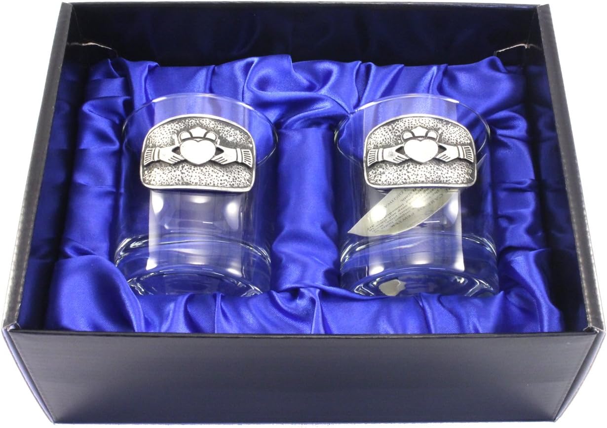 Mullingar Pewter Claddagh Whiskey Glass Gift Set