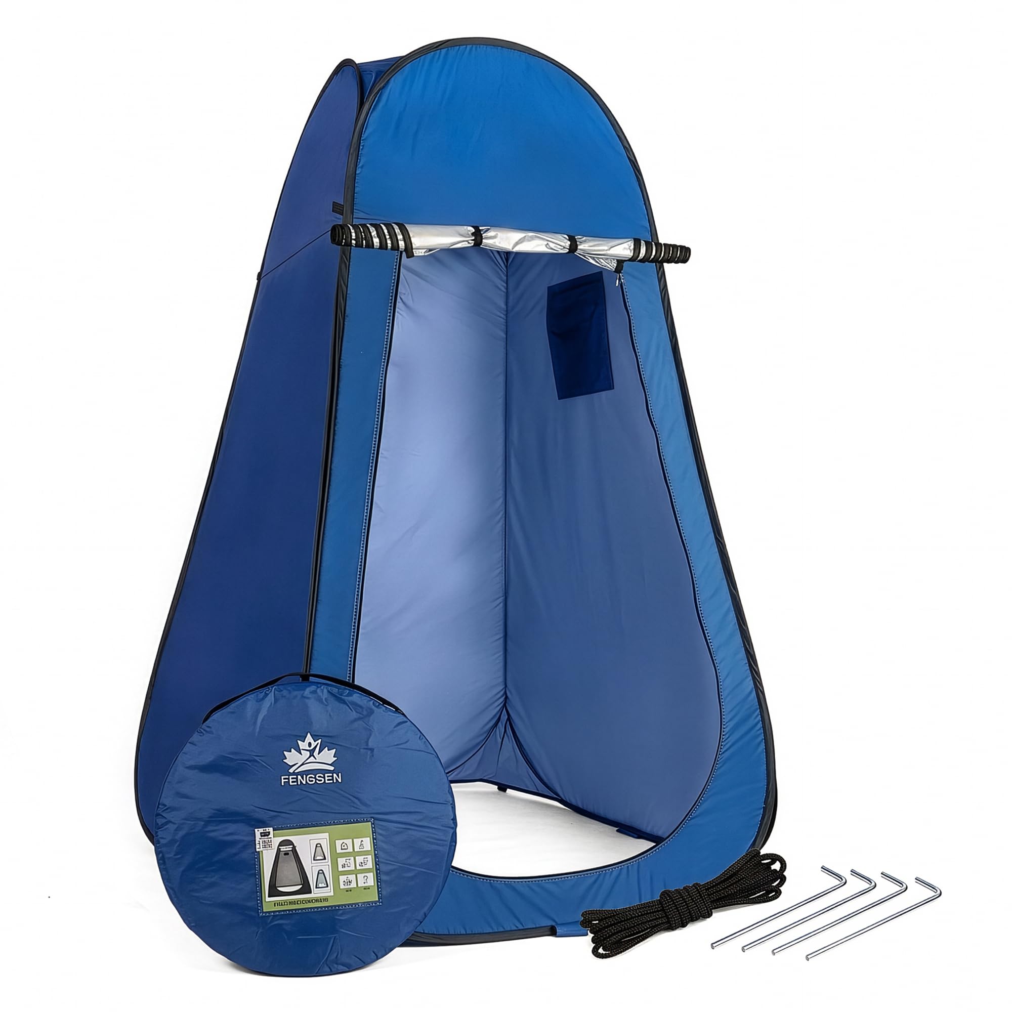 Tienda Ducha Cambiador Camping 120x190cm | Vestidor Portatil, Desplegable Tipo Pop Up, Privacidad Baño WC, Resistente al Agua, Protección UV, Playa, Camper, Jardin, Pesca