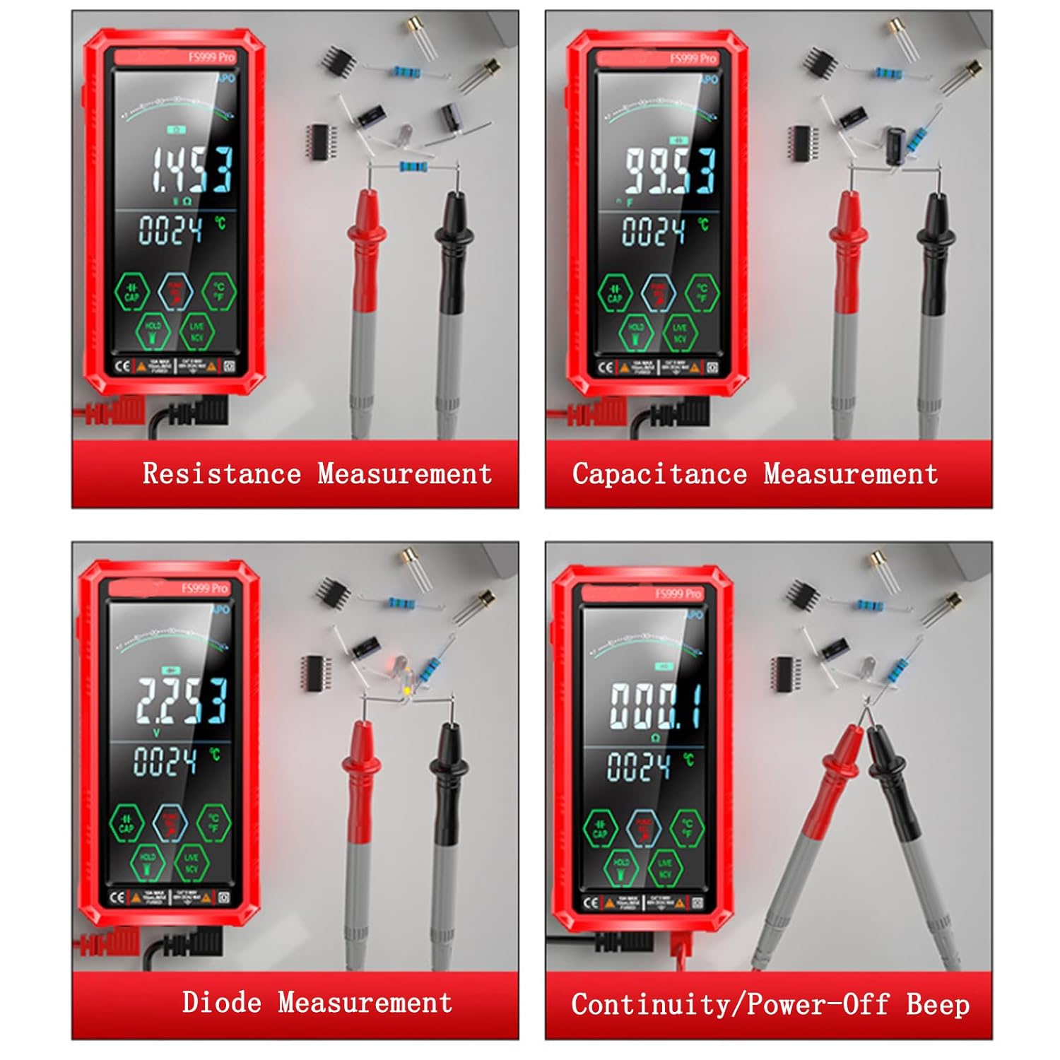 Smart Digital Multimeter, Fully Automatic True RMS TRMS 6000 Count Digital Voltmeter - USB Rechargeable Multimeter for Home Automotive Industrial Electrical Repairs (Color Screen)