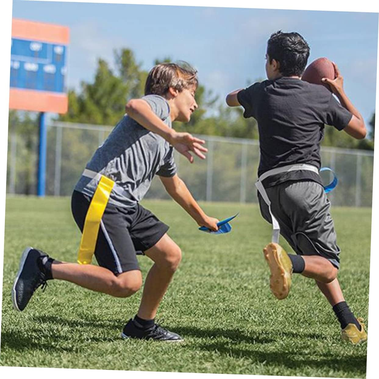 BESPORTBLE 6pcs American Football Waist Belt with Flags Webbing for Training Practices Secure Double Stitched Design Rugby Game Accessories for All Ages