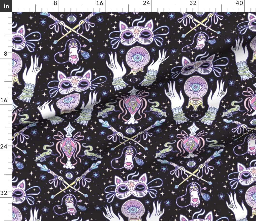 Spoonflower Fabric - Gothic Party Black Fantasy Printed on Petal Signature Cotton Fabric by The Yard - Sewing Quilting Apparel Crafts Decor