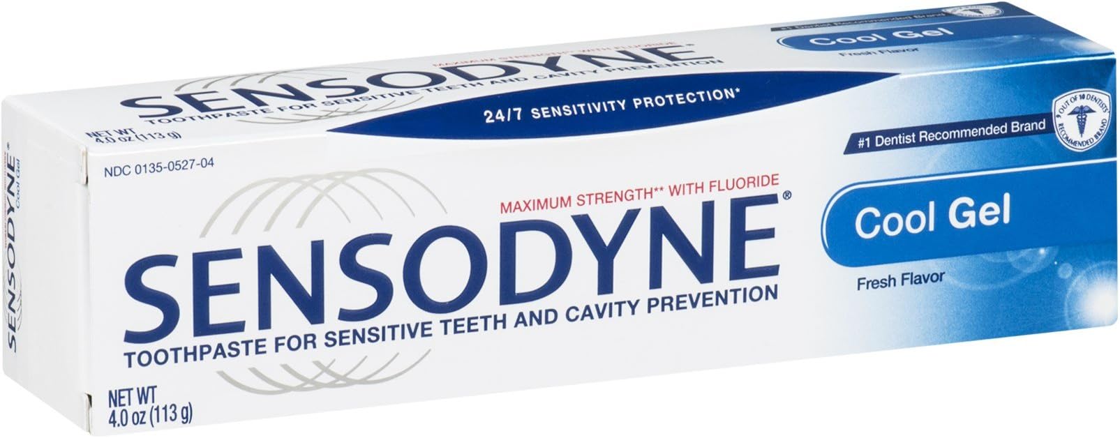 Sensodyne Toothpaste for Sensitive Teeth & Cavity Prevention, Cool Gel 4 oz (Pack of 3)