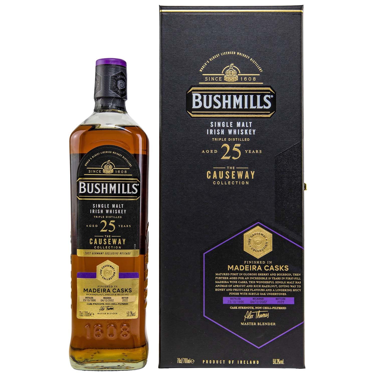 Bushmills THE CAUSEWAY COLLECTION Single Malt Madeira Casks 1996 50,3% Vol. 0,7l in Geschenkbox