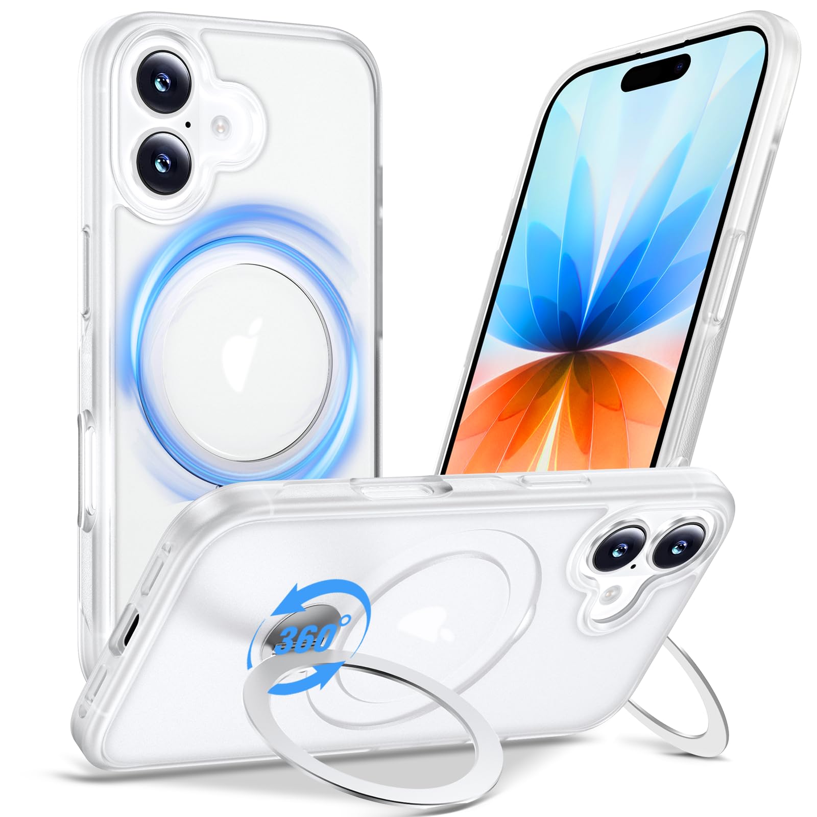 Anqrp 360° All-in-One-Ständerhülle für iPhone 16 Hülle mit R