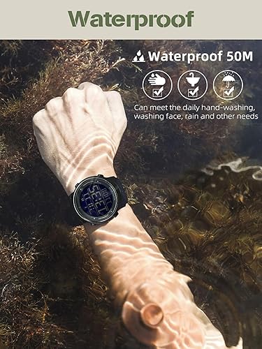 Miniatura 7 de Relojes para exteriores para hombres, tácticos, militares, al aire libre, 5ATM, impermeable, alarma, cronómetro, reloj de pulsera digital, reloj de