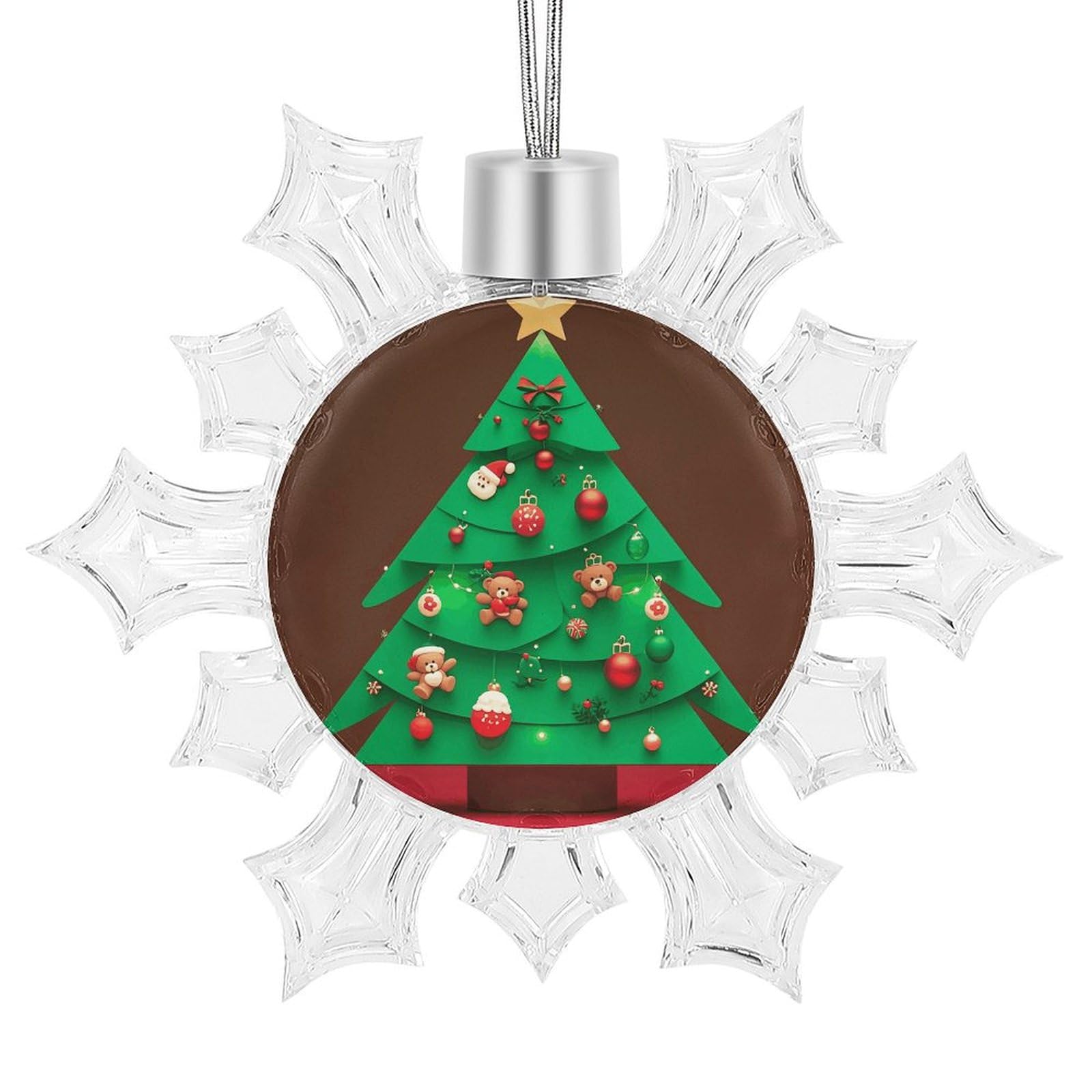 Flocon de neige Merry Christmas suspension sapin mariage aluminium