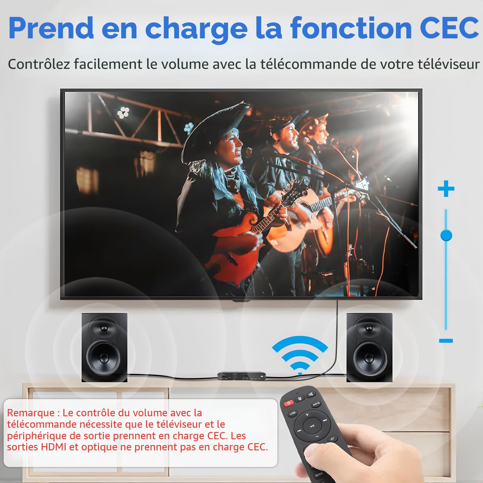Tendak 192 KHz eARC/ARC Extracteur audio convertisseur audio numérique-analogique HDMI eARC/ARC+optique vers HDMI+L/R+stéréo 3,5 mm pour amplificateur d'enceintes de barre de son HDTV et casques audio