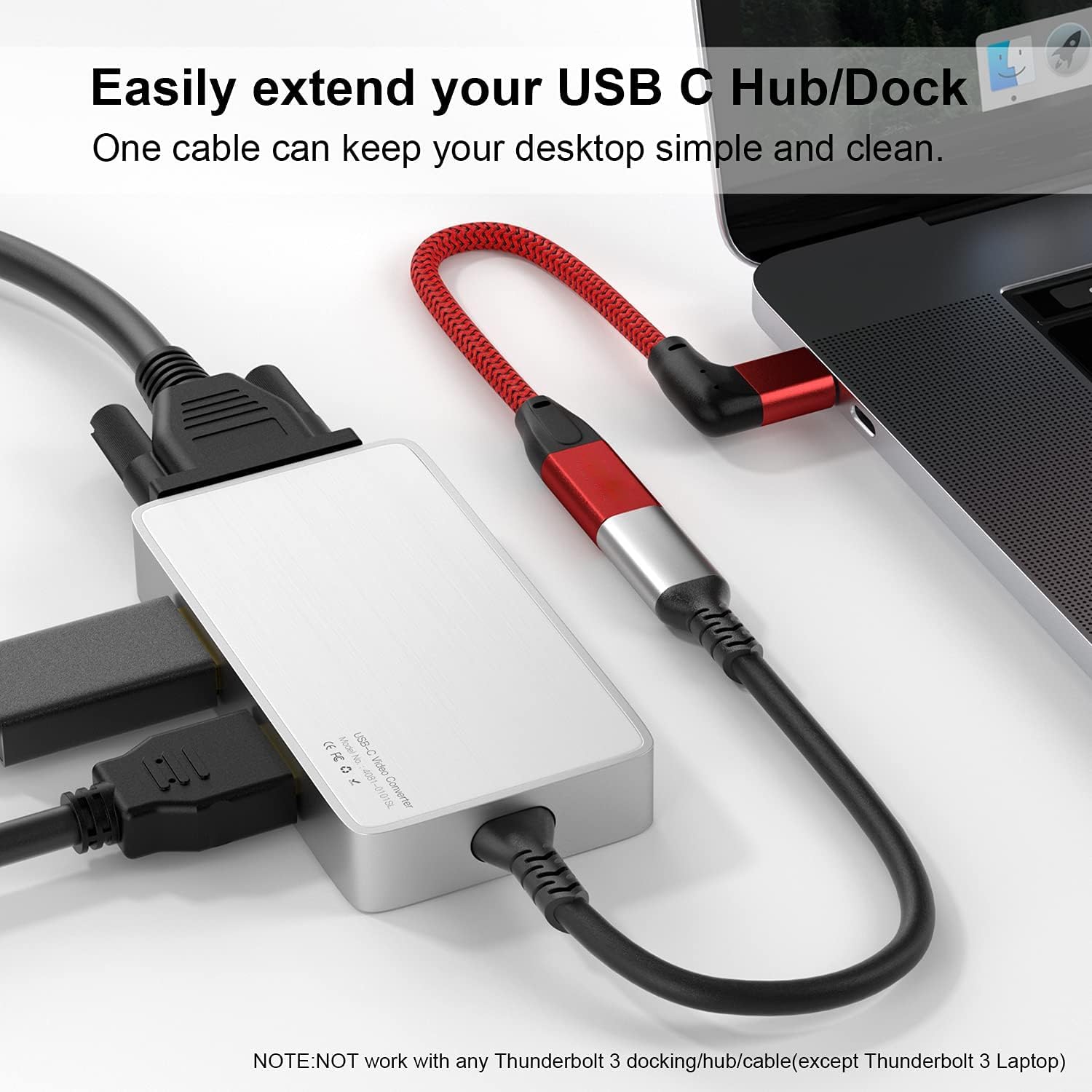 UseBean Right Angle USB C Extension Cable 1.8m, USB-C 3.1 Male to Female 4K Video Cord,Gen 2 10Gbps,90 Degree Type C Extender,Compatible with MacBook Pro/Air,iPad Pro,Galaxy S23,Nintendo Switch - Image 3