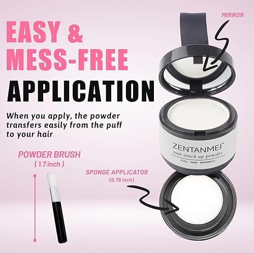Miniatura 2 de Polvo de retoque de raíces para adelgazar el cabello y sombras de línea capilar que retrocede, oculta instantáneamente la pérdida de cabello y el