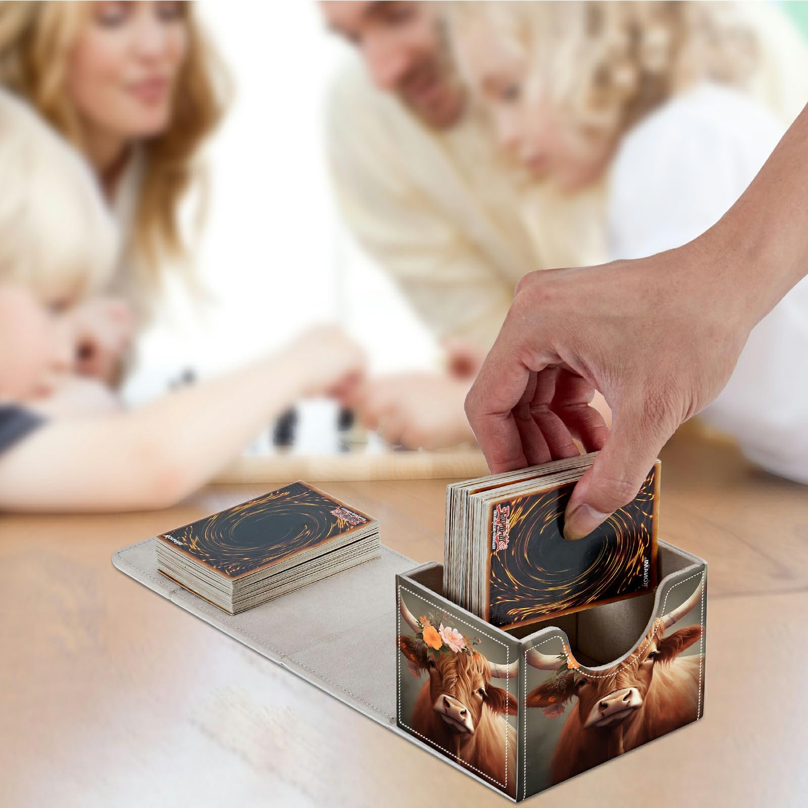 Amazon.com: HEAKIERG Flower Cow Card Deck Box Organizer, 100+
