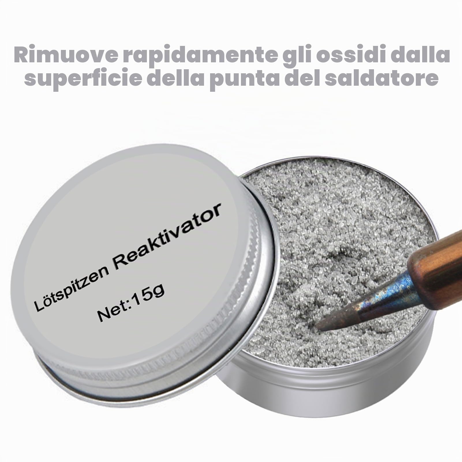 15g Saldatore Punta,Pasta Saldante,Detergenti per Punte,Punta del Saldatore Pulizia Pasta,Senza Piombo Pasta Pulita Saldatura,per Pulire e Riparare le Punte del Saldatore