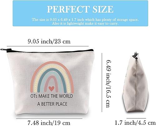 Miniatura 9 de GJTIM OT Gift Ocupacional Terapia Trabajador Regalo Rainbow Canvas Tote Bag OTs Make the World A Better Place OT Regalo de jubilación, Negro -
