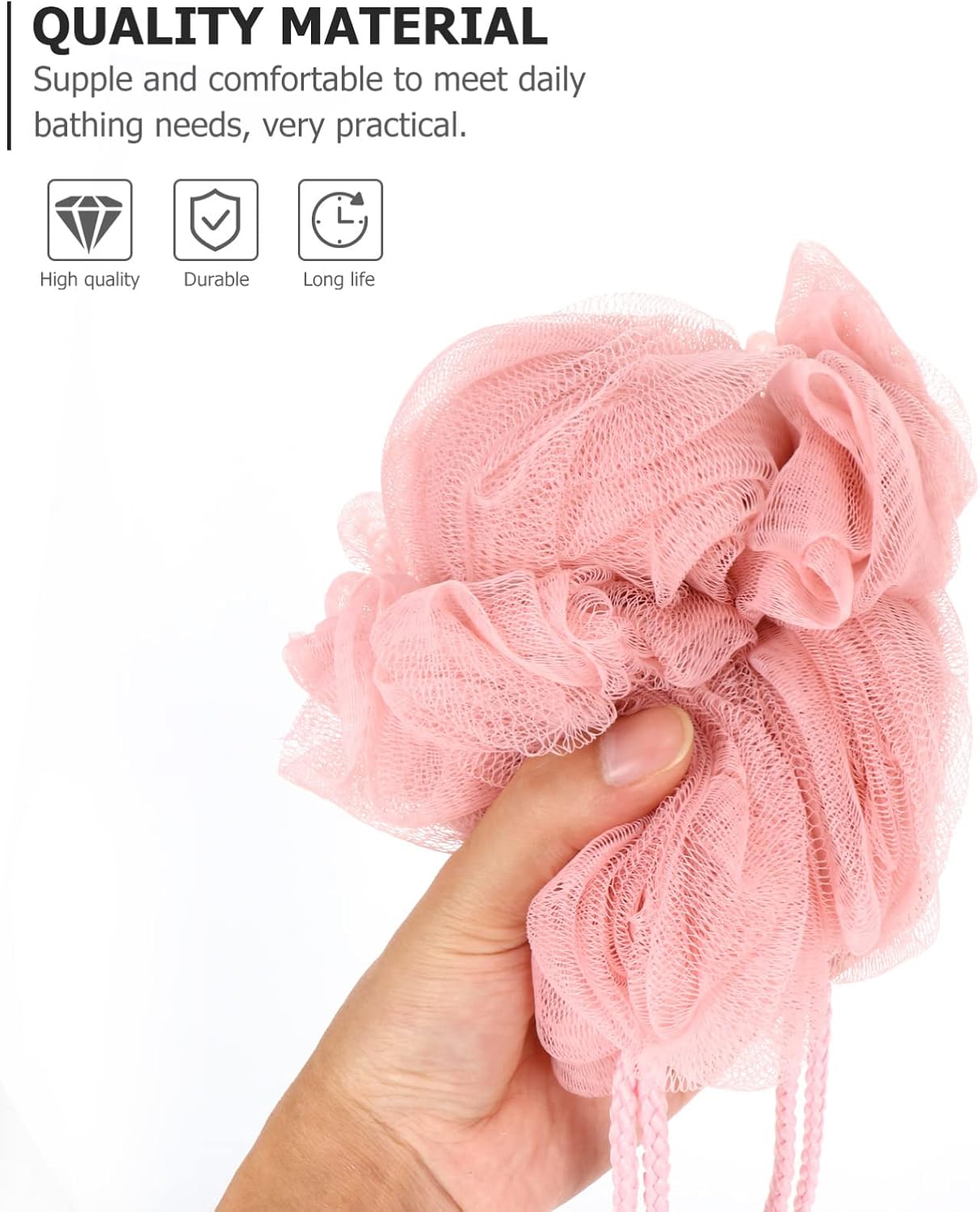 EXCEART 5pcs Bath Towel Scrubber Towel Loofah Back Scrubber for Shower Exfoliating Brush Shower Bath Washcloth Pe Fine Mesh