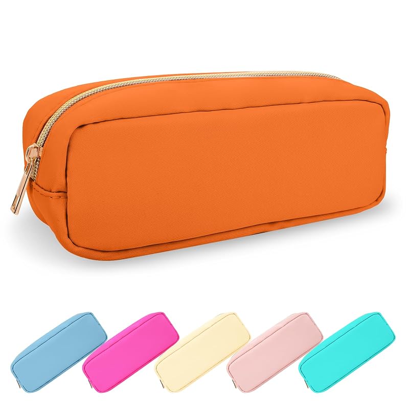 UIXIZQ Necessaire Slim de Nylon com Zíper Peach