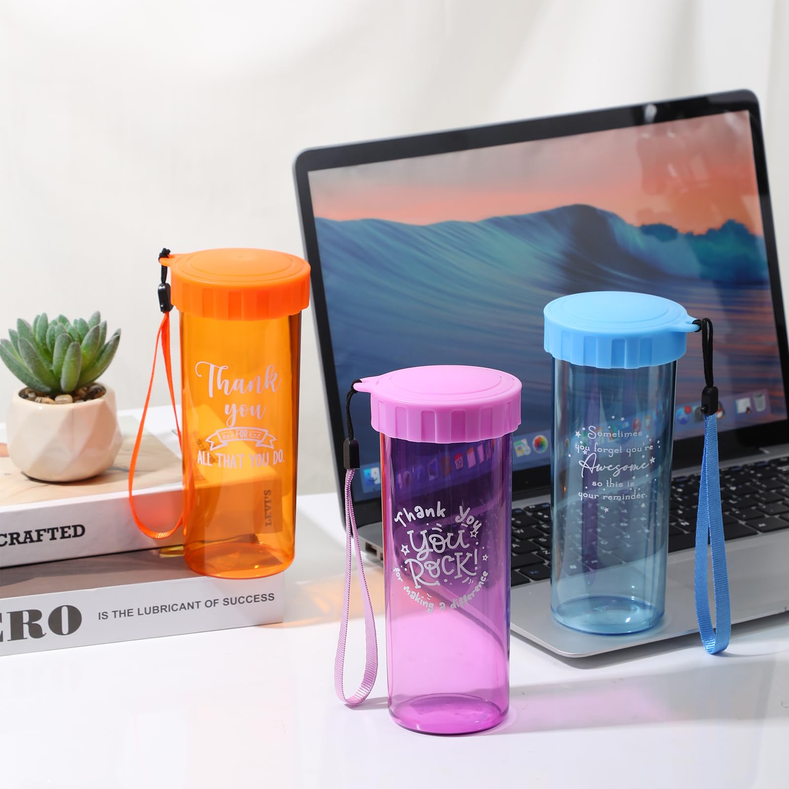 10 Pack 15 Oz Inspirational Thank You Water Bottles - Employee Appreciation Gifts For Nurses, Teachers, Staff