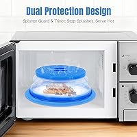 Vista 3 de Cubierta de silicona para salpicaduras de microondas, multiusos, soporte de silicona para alimentos calientes, cubierta de placa de microondas
