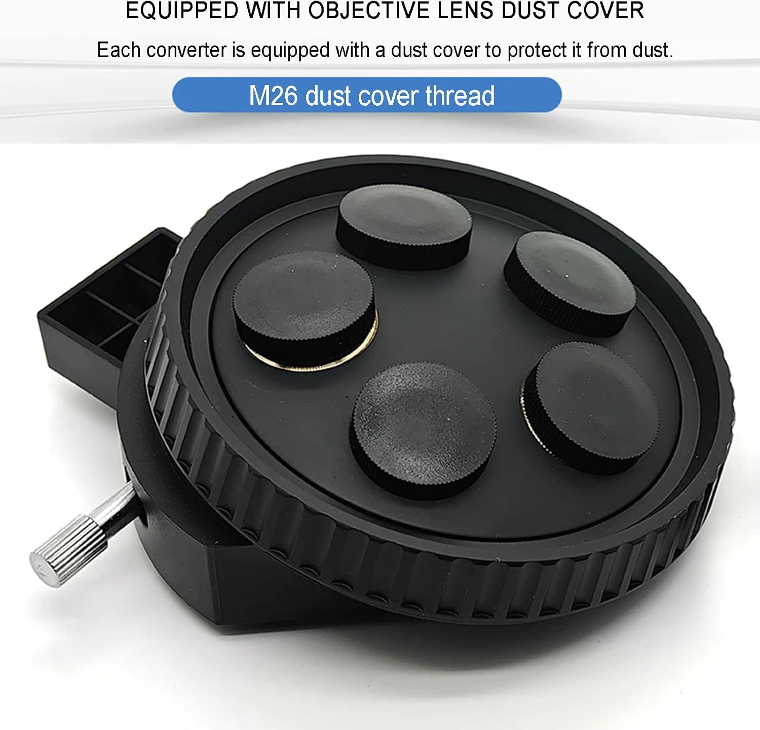 Adaptador De Torreta M26 De 5 Orificios, Convertidor De Objetivos para Microscopio, con Montura De Cola De Milano, 103 Mm De Diámetro, Accesorio para Microscopios De Laboratorio