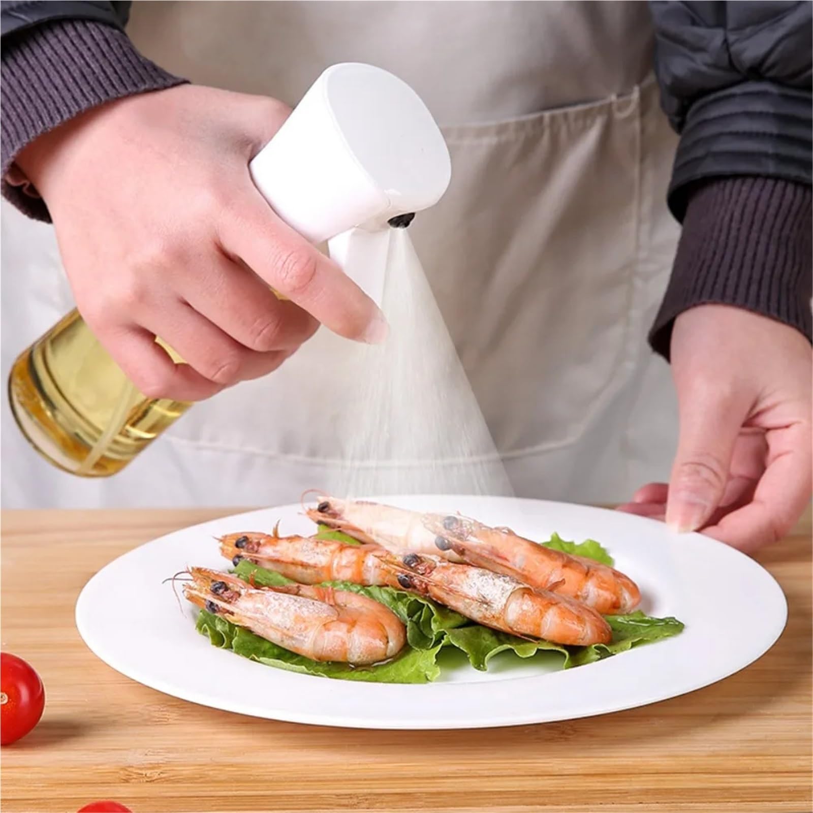 Dozownik oleju, 1-4 Szt. Butelka Z Rozpylaczem Oleju BBQ 300 Ml/500 Ml Dozownik Do Pieczenia Ocet Sos Sojowy Pojemniki do frytkownicy(4Pcs White 500ml)