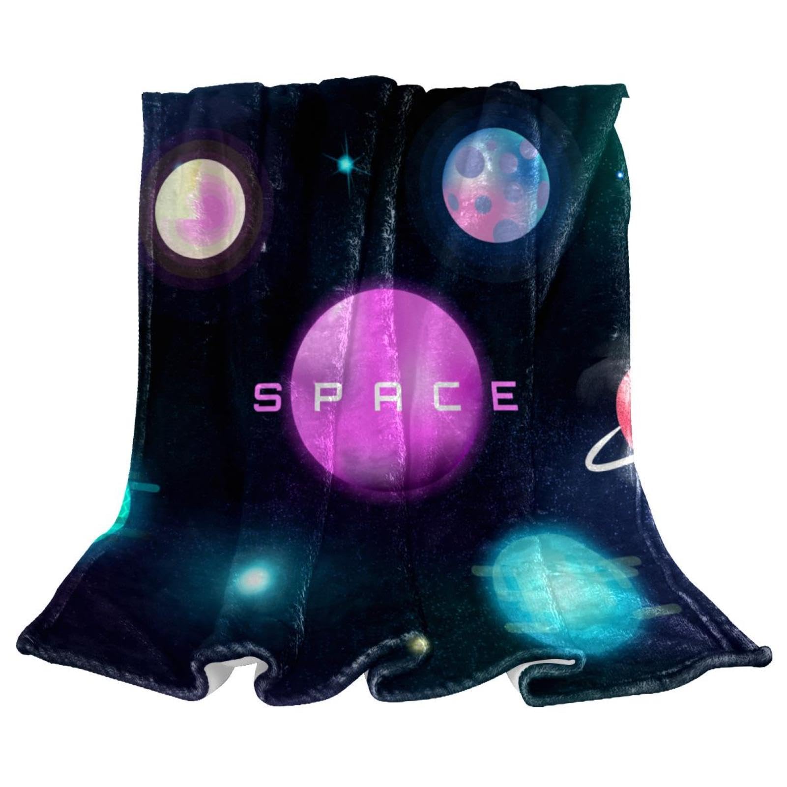 Couverture polaire planète pour des soirées canapé douillettes sous l'univers