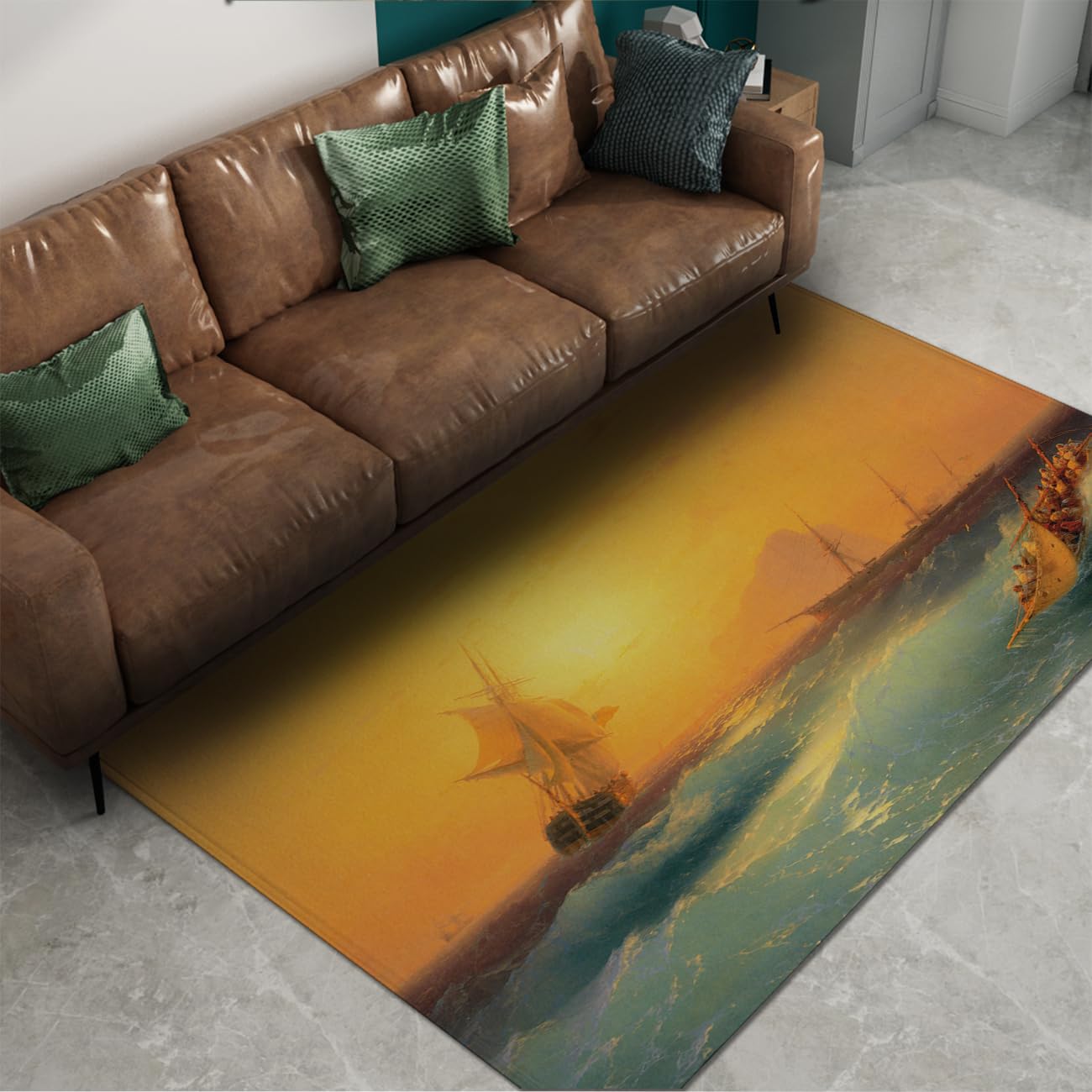 Waschbarer Teppich 80x150cm Sonnenuntergang am Meer Kurzflor