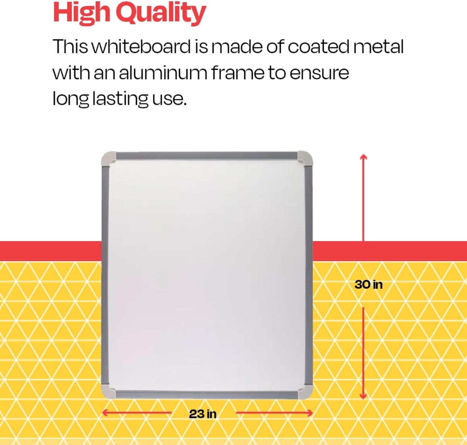 School Smart - 70628 Magnetic Dry Erase Board, Large, 30 x 23 Inches, Aluminum Frame