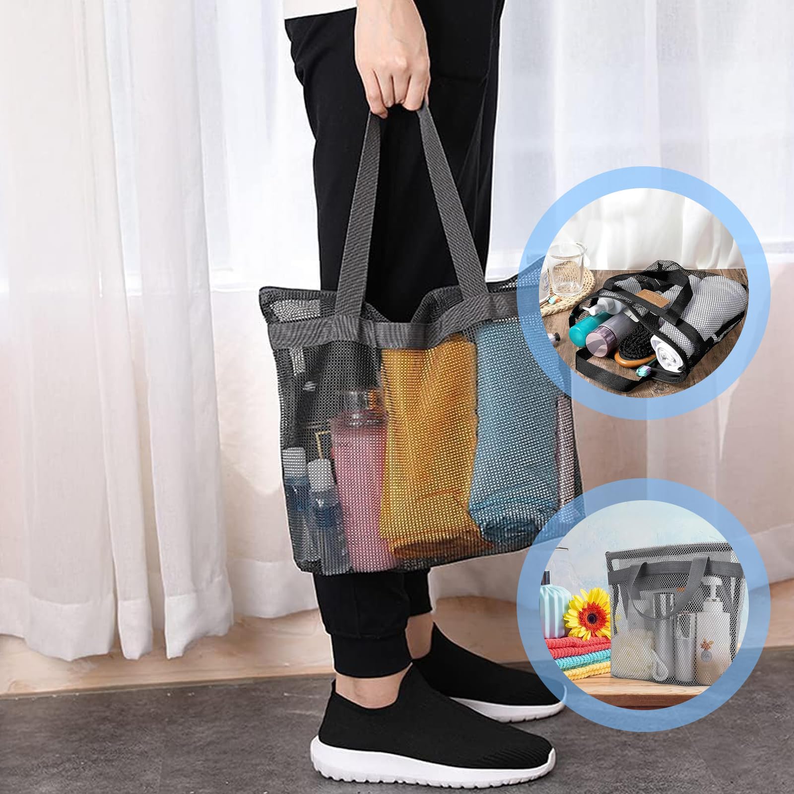 2 Piezas Bolsa Plegable Malla Playa Juguetes Bolsas Portátiles Red Almacenamiento Aire Libre Duradera Bolsas Zip Accesorios para Natación Piscina Playa Vacaciones Familiares | Bolsas Portátiles Red Almacenamiento Aire Libre Duradera Bolsas Zip Accesorios