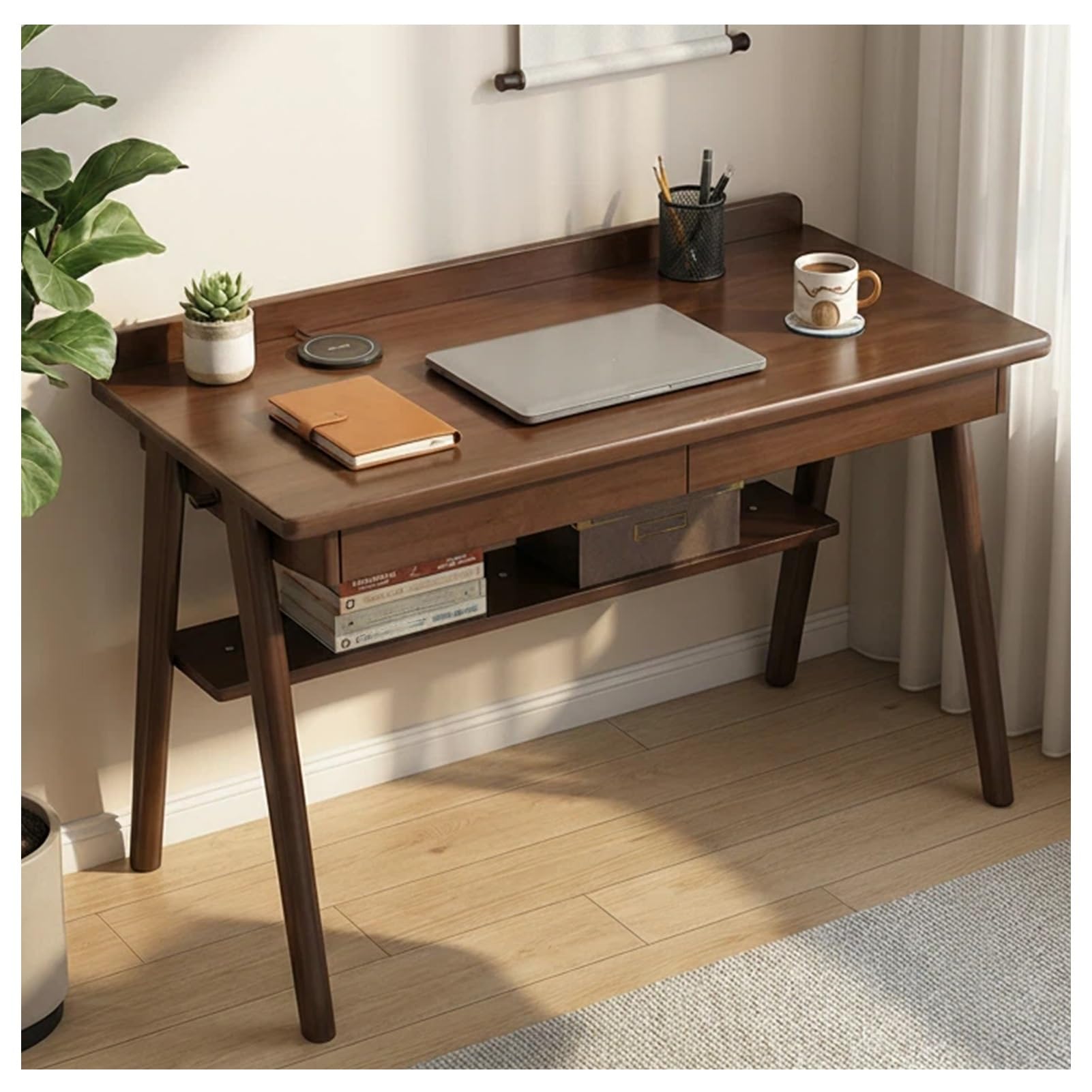 Bureau d'écriture en bois massif moderne de bureau multifonctionnel pour ordinateur