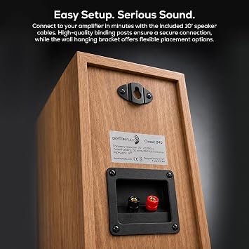 Dayton Audio Classic B40 Bookshelf Speaker Pair 60W Max 6 Ohm 4 Inch Woofer 1 Inch Silk Dome Tweeter Passive 2-Way Hi-Fi Speakers for Music TV PC and Home Theater Wood