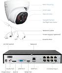 Reolink 4K PoE Système de caméra de sécurité avec détection de véhicule personnel, 8CH NVR 2TB HDD, 4pcs Extérieur IP Caméras à turbine, 24-7 Enregistrement, étanche, RLK8-800D4