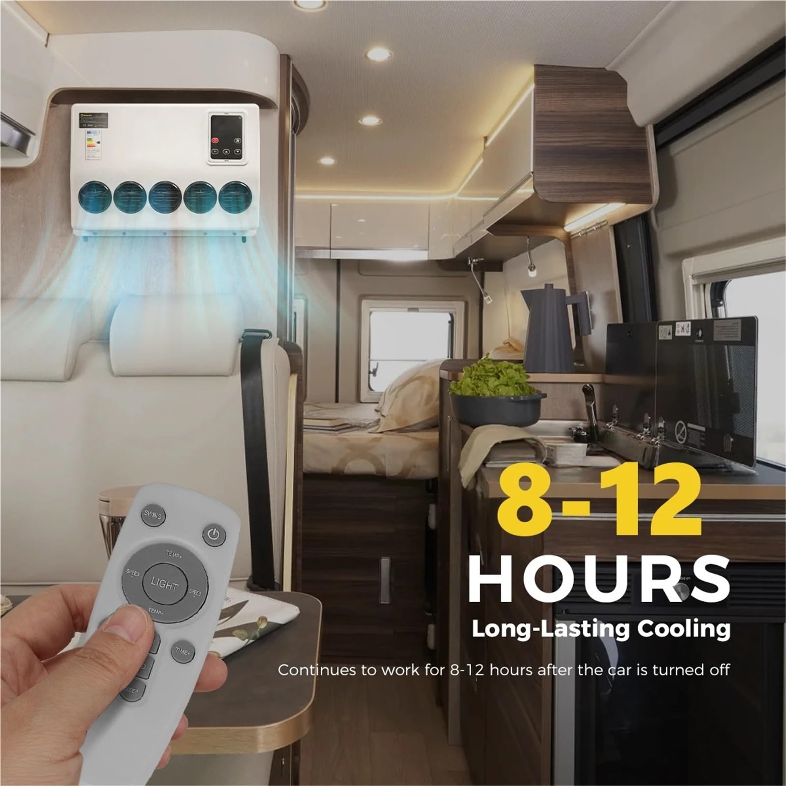 Unità di condizionamento d'aria, Sistema di condizionamento d'aria elettrico spaccato del condizionatore 12V parcheggio 10000BTU per il camion trattore Bus Van,per casa e camper(12V)
