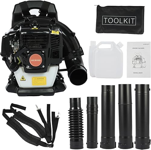 Sopladores de hojas tipo mochila a gas, 550CFM, 52 cc, 2 tiempos, 1.7 HP, barredora de hojas delanteras, peso ligero, ideal para el cuidado del