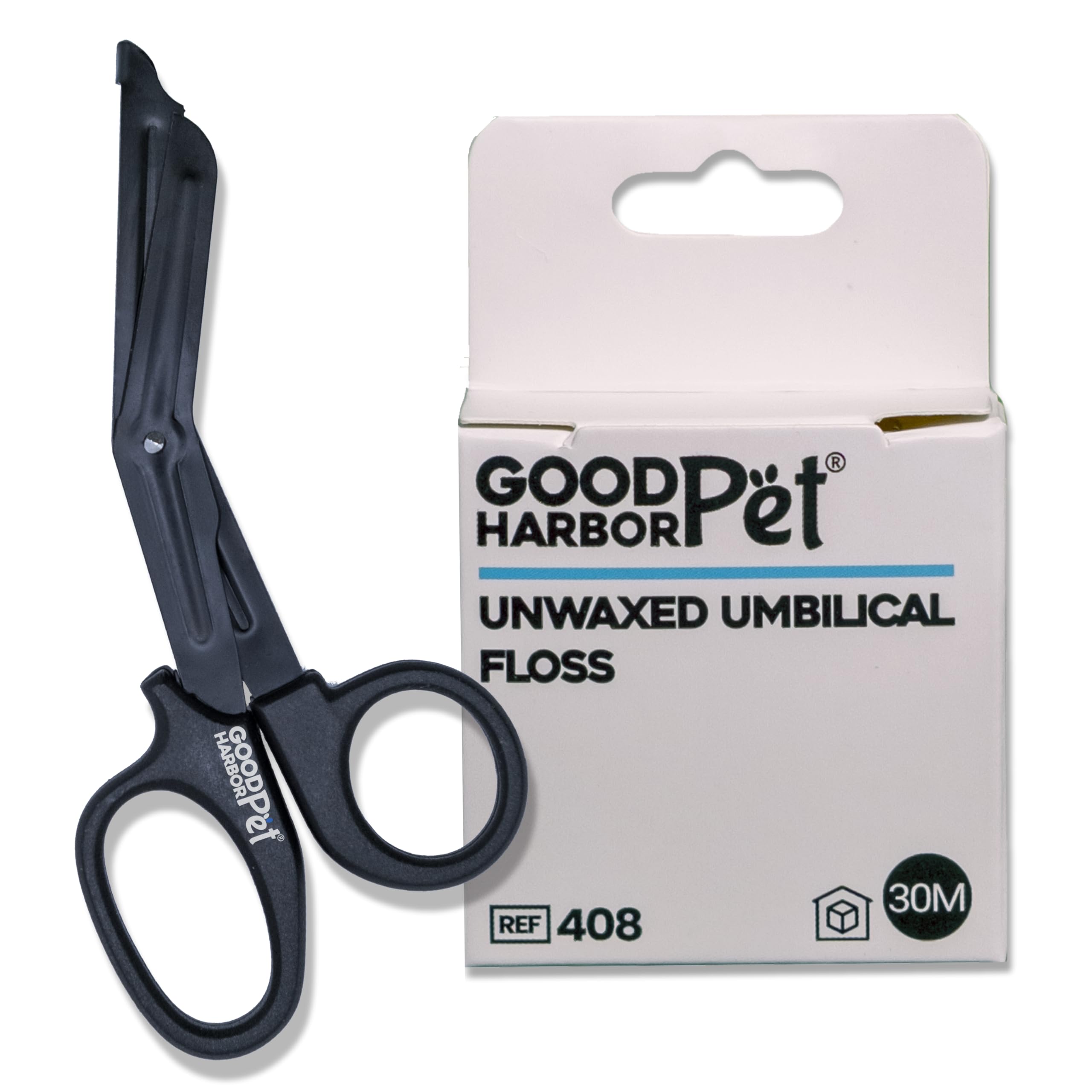 Good|Harbor Pet® Un-Waxed Umbilical Whelping Floss & Animal Cord Cutting Kit | for Dog, Cat, and Animal Births | Pack of 4