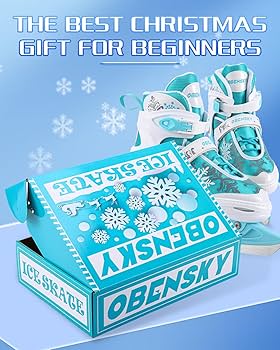 OBENSKY Snowflake Ice Skates for Kids | Adjustable Ice