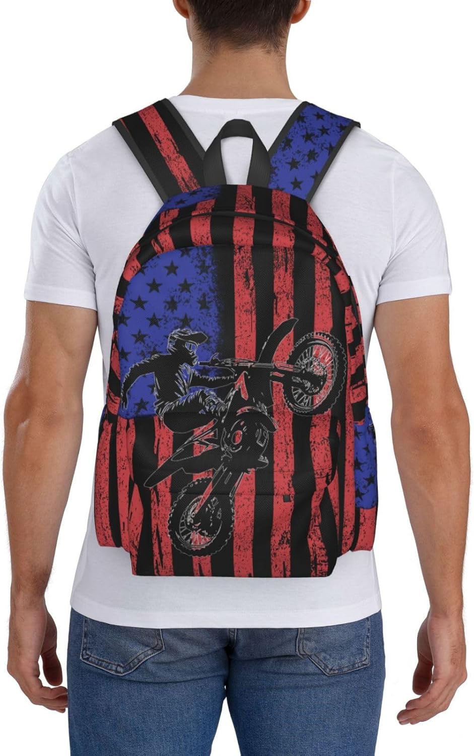 Motorcycle Flag Backpack School Bag Lightweight Bookbag Laptop Travel Daypack For Kids Girls Boys Teens - Image 6