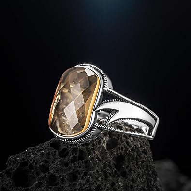 Islamic Jewelry Zulfiqar Sword 925K Sterling Silver Natural Zultanite Stone Men's Ring Turkish Hz Ali Zulfiqar Model Ring
