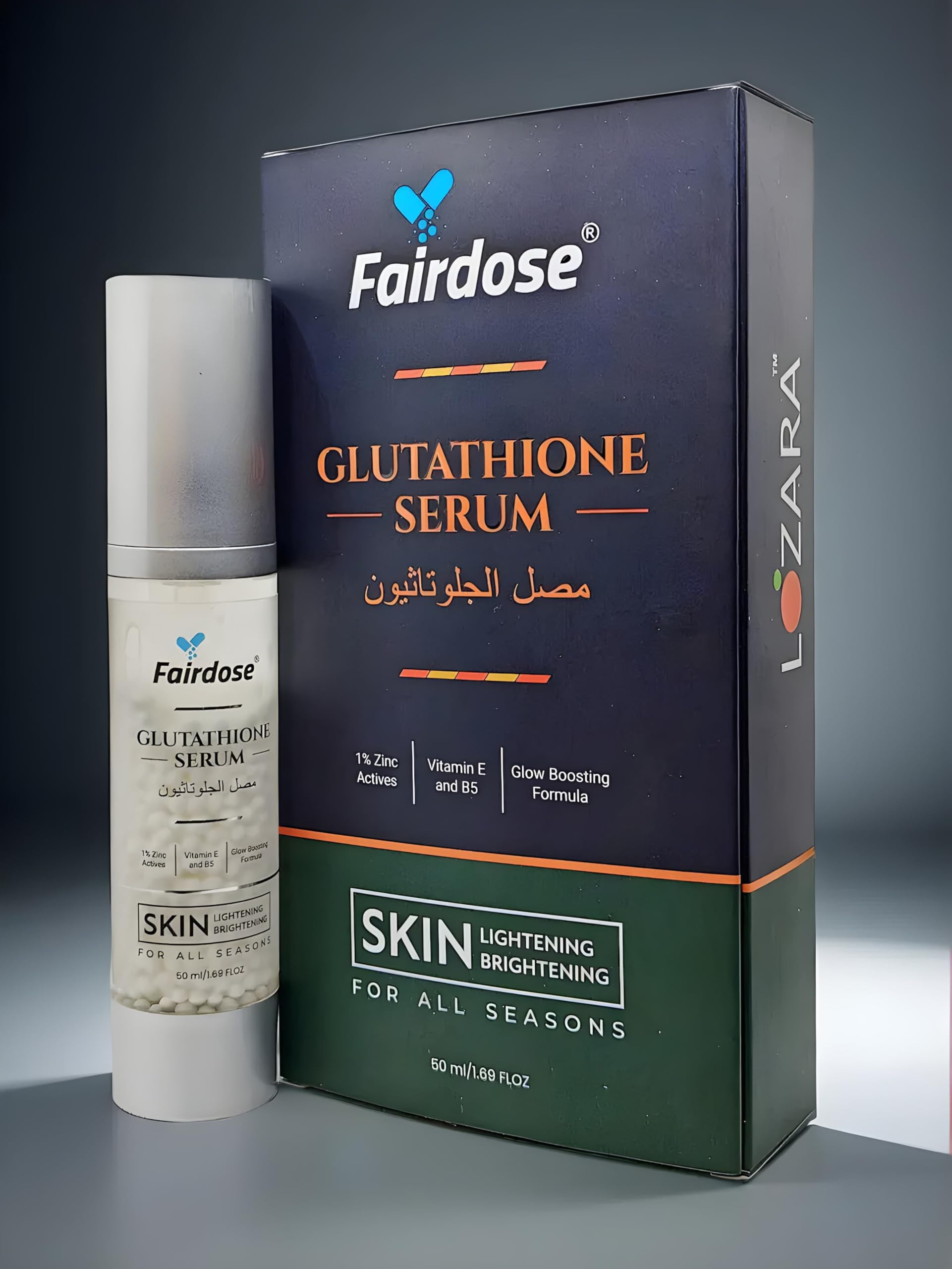 Fairdose Glutathione Serum, Skin Lightening & Skin Brightening, 50 ml, with Zinc, Vitamin E & B5