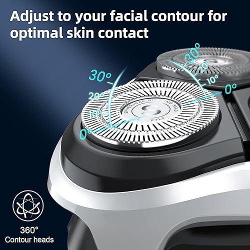 Miniatura 2 de Maquinilla de afeitar eléctrica para hombres, afeitadora eléctrica para hombres, resistente al agua, recargable, pantalla LED, afeitadoras