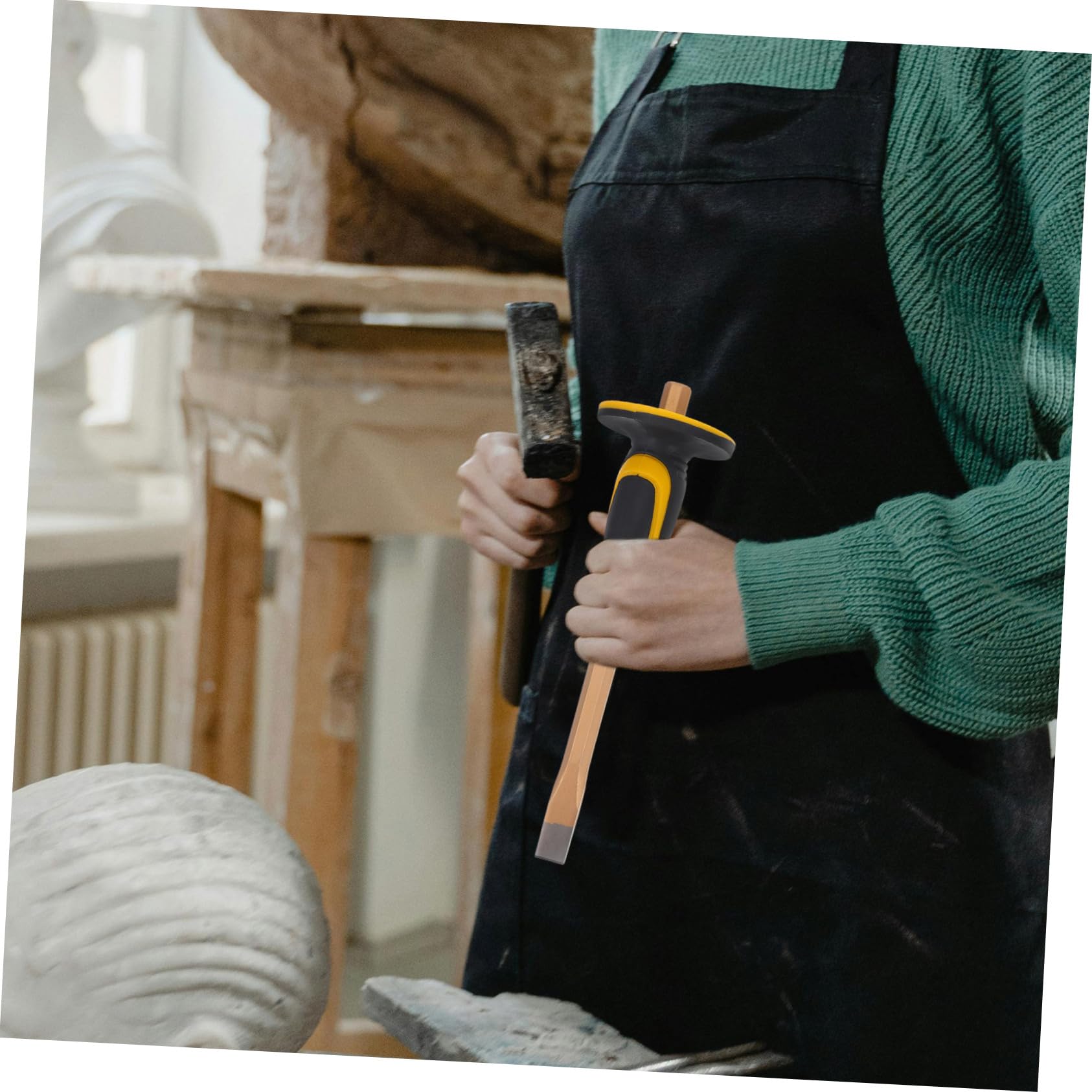 iplusmile 2pezzi Scalpello Da Muratura Professionale Con Protezione Ergonomica Scalpello Piatto Per Lavori Strumento Versatile Per Falegnami e Muratori