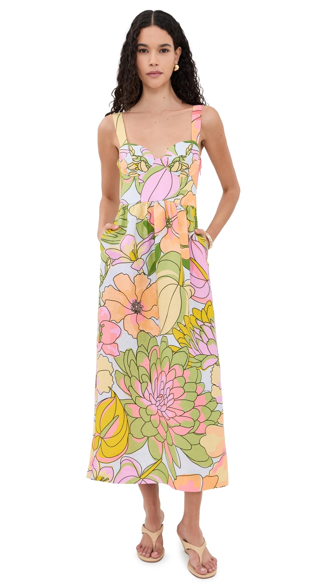 Women's Light Blue Spring Affair Linen Maxi Dress