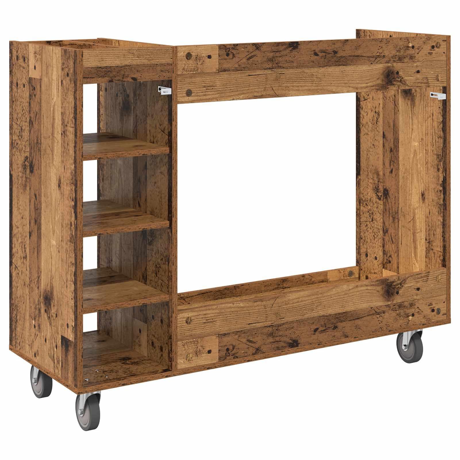 Gecheer Golf-Schrank Uni Altholz, 120 x 45 x 98 cm, Holz, Stauraum für Golfzubehör, für Garage und Wohnraum