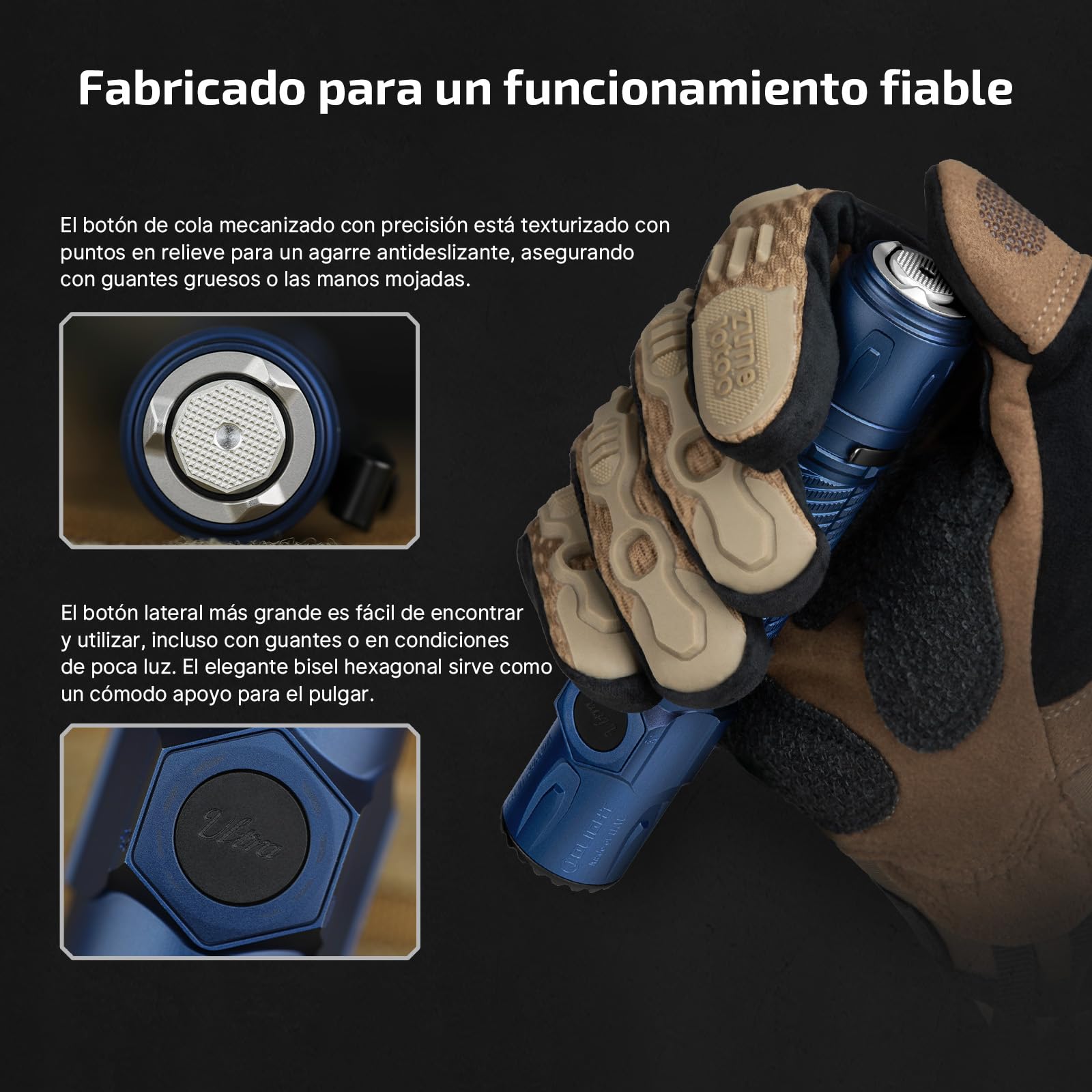 OLIGHT Warrior Ultra V2 Táctica Linterna 2500 Lumens, 320m de Alcance, 55 días de autonomía, Sensor de Proximidad para Senderismo Camping Pesca Emergencia EDC (Azul Marino) | Carcasa OAL de Aluminio, Diseño EDC Compacto, Doble Interruptor Portátil, IPX8,