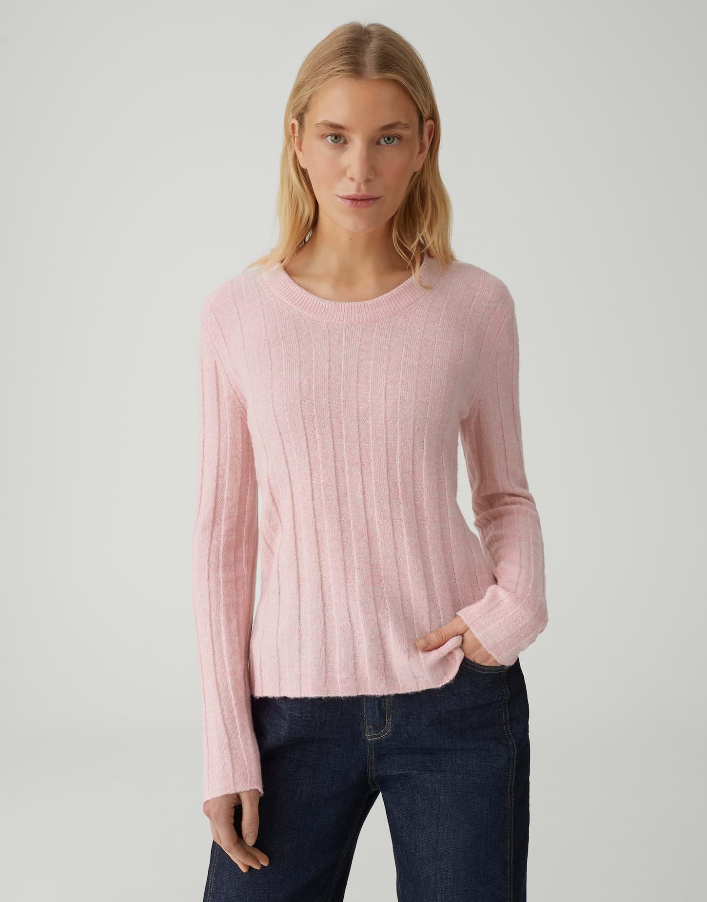 OPUS Damen Pullover | POLMI Slim Rippstrickpullover mit Wollanteil