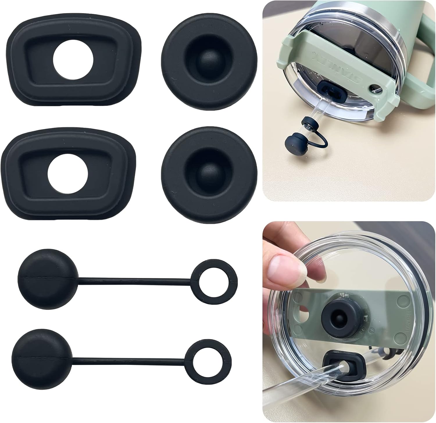 Silicone Spill Proof Stopper Set, Compatible With Stanley