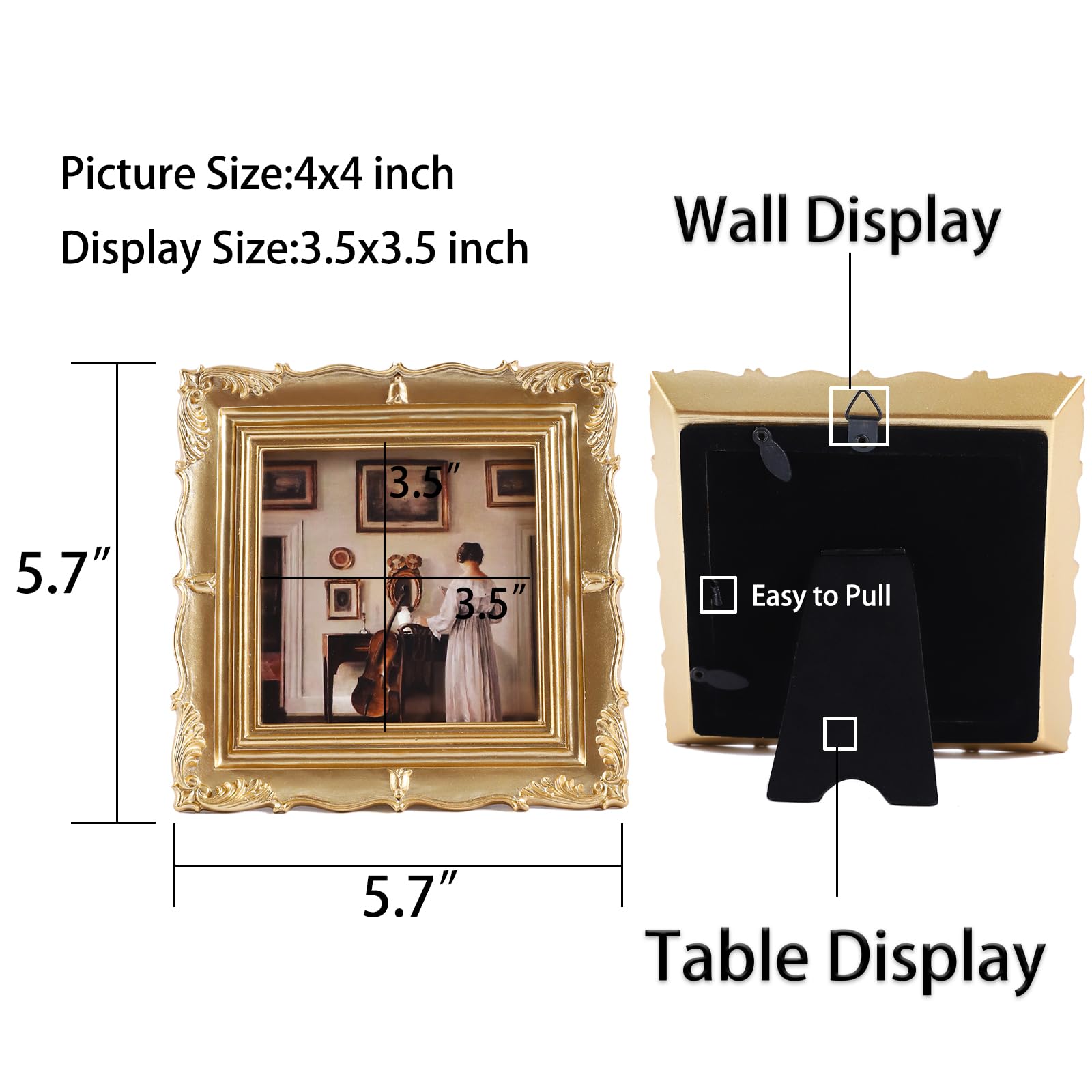 Amazon.com - LIHOLO Small Vintage Picture Frames 4x4 Ornate