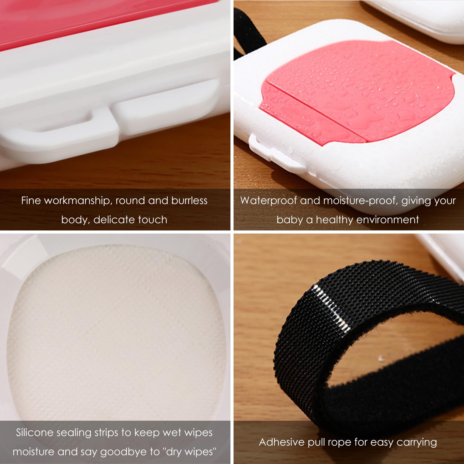 EJUFNS 3 Wet Wipes Storage Boxes, Double Lid Design, Dust-Proof And Dry-Proof Wet Wipes Box, Portable Hanging Wet Wipes Box - Image 3
