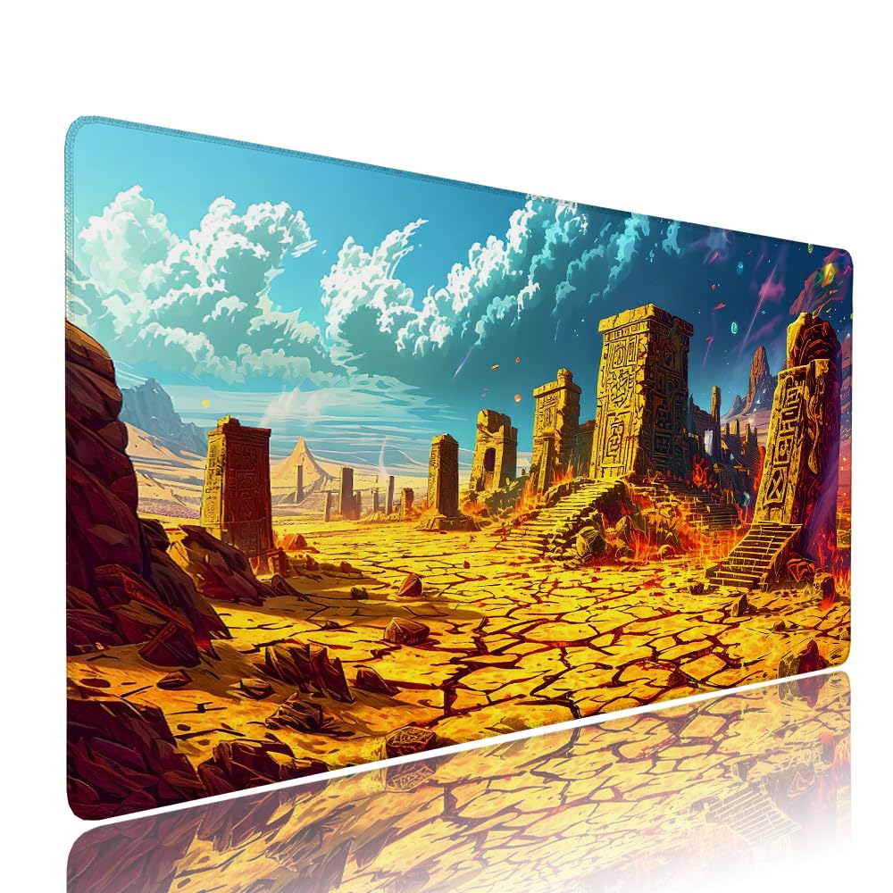 Alfombrilla de Mouse para Juegos, Giallo, XXL, Antideslizante, Impermeable, Diseño de Paesaggio, Extendido, Grande, 1200x600x3mm, para PC, Laptop, Ufficio, Famiglia d-571